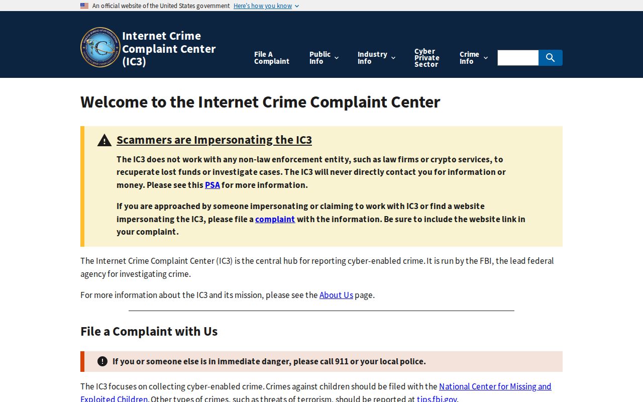 San Rafael neighbors FBI internet crime reporting resource