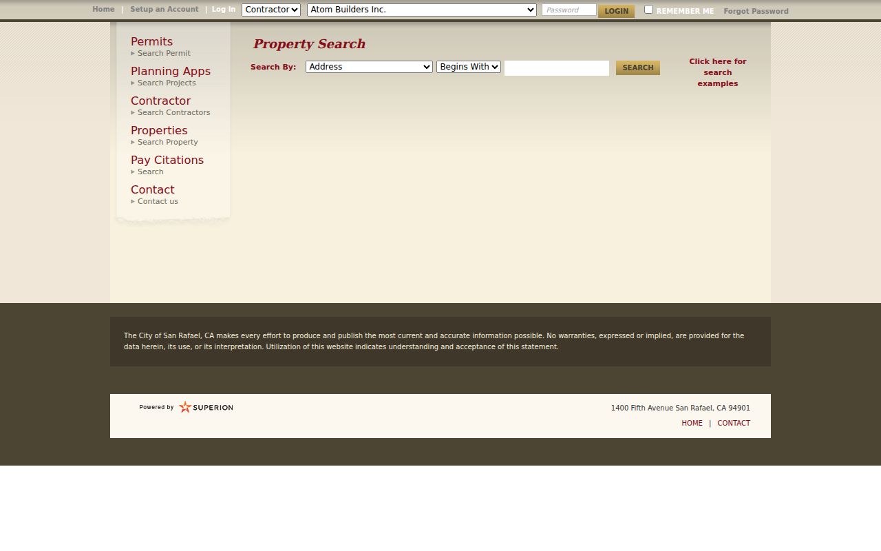 San Rafael street directory legacy parcel permit search