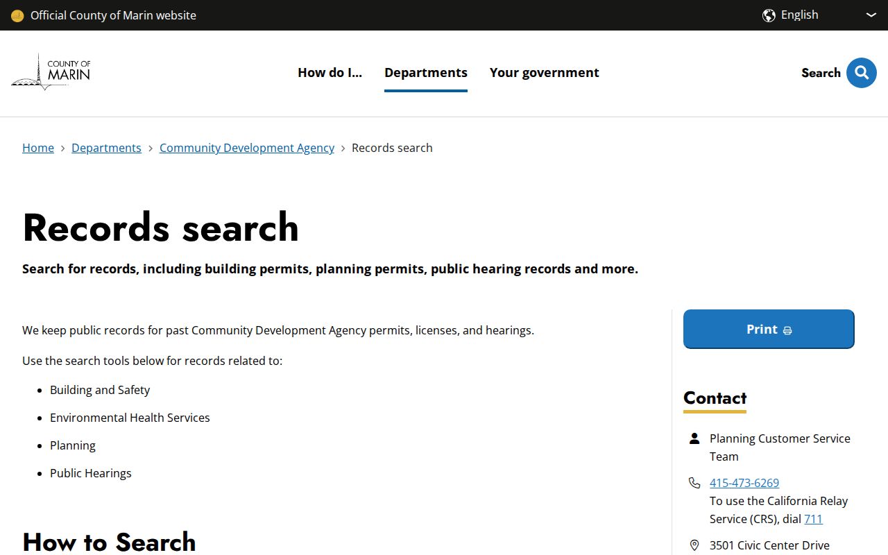 San Rafael street directory county parcel and planning record search