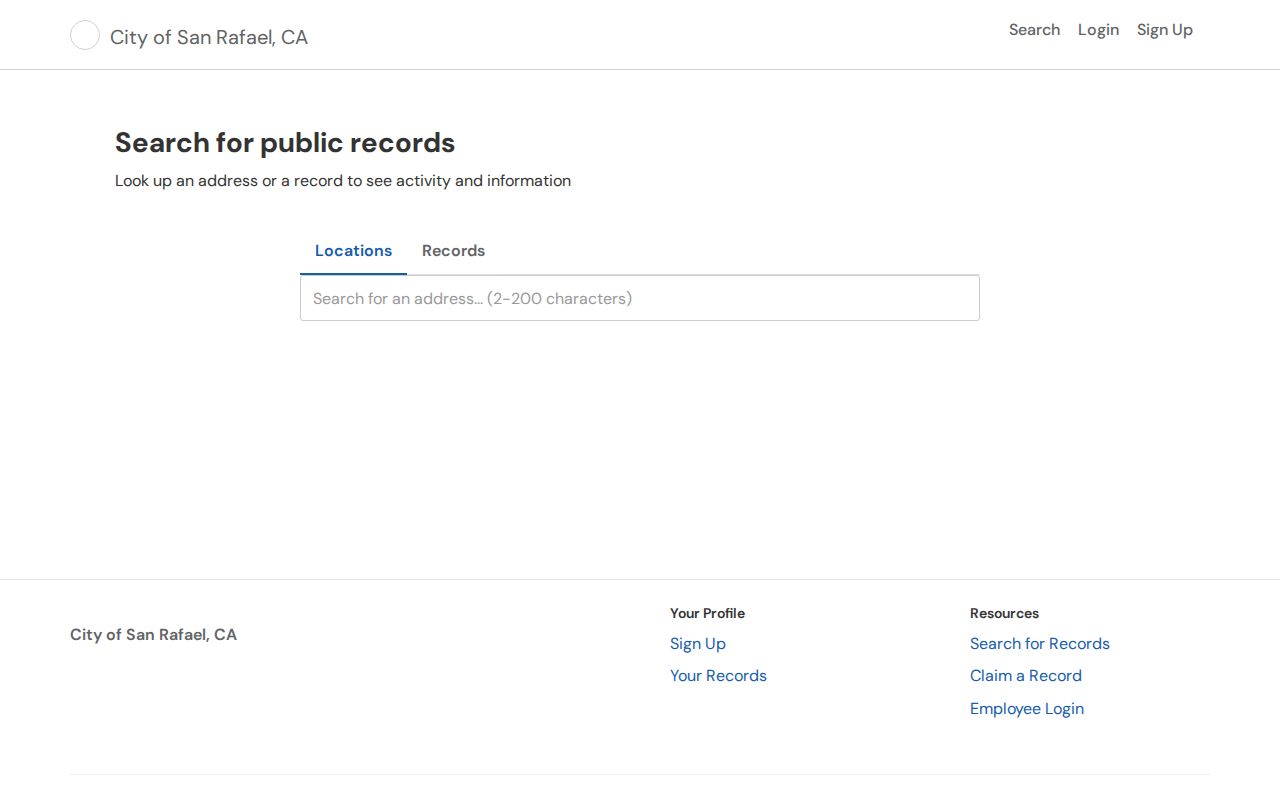 San Rafael street directory OpenGov permit and code search